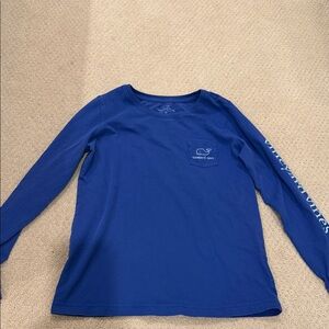 Vineyard Vines Women's Long Sleeve Tee in Blue Preppy Summer Beach Attire